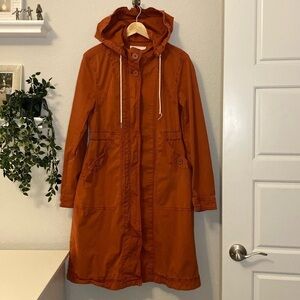 Anthropologie Anorak Trench Coat in Rust Orange - Small